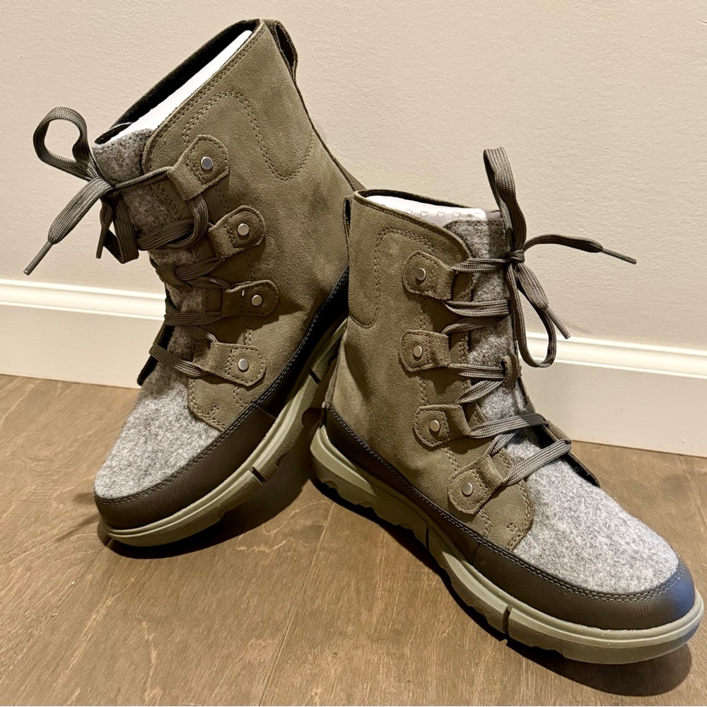 Sorel Explorer Next Joan Boots Wmns Sz 9 Green and Gray - Picture 4 of 8